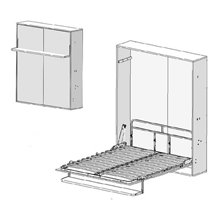 Механизм Подъемная шкаф-кровать с опорой-полкой на тяге